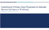 Coaching for Primary Care Physicians